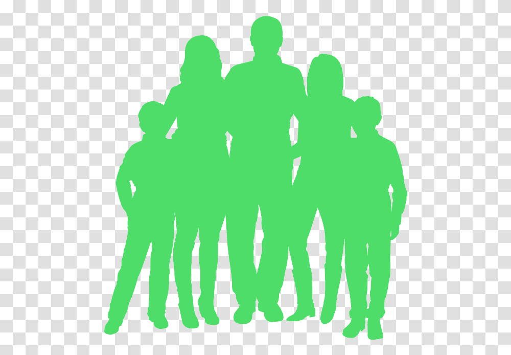 Silhouette Family Of, Person, Plant, People, Fence Transparent Png