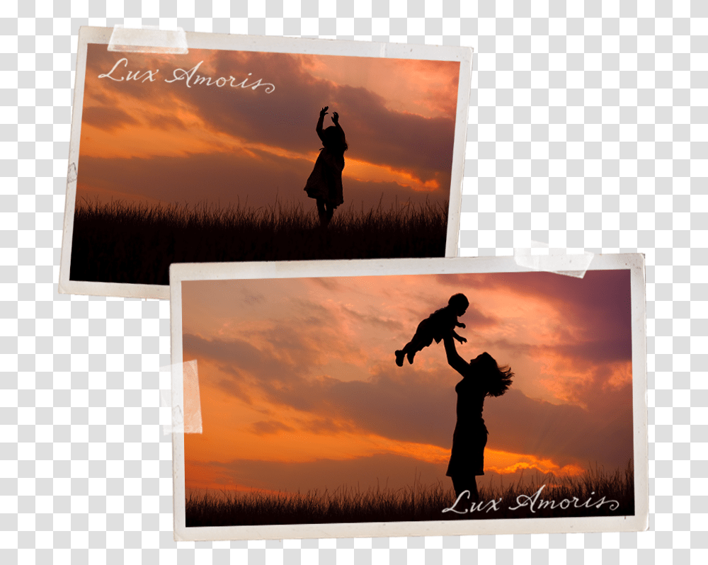 Silhouette Family Portrait By Lux Amorisjen Snyder Silhouette, Advertisement, Poster, Collage, Bird Transparent Png