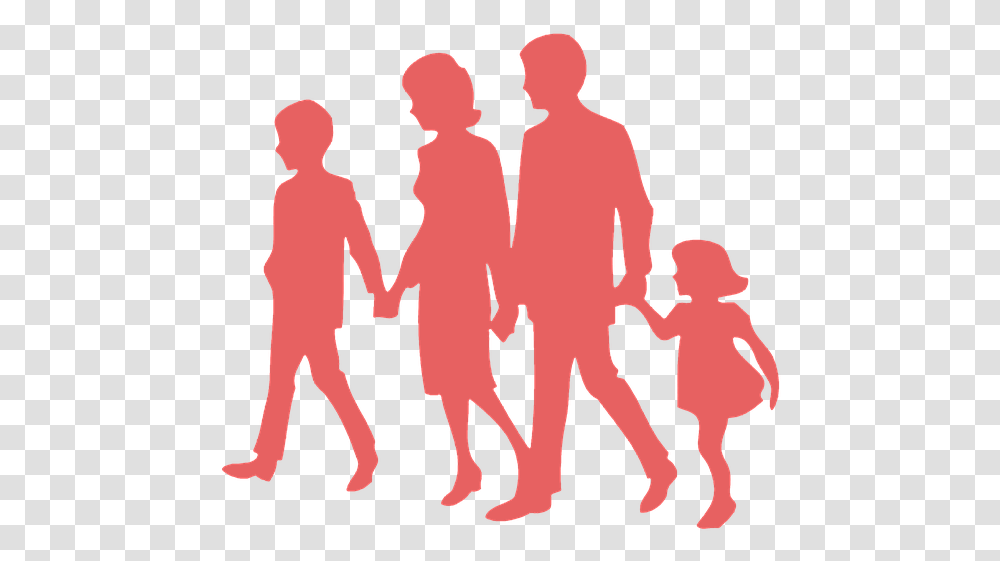 Silhouette Family Walking, Person, People, Hand, Holding Hands Transparent Png