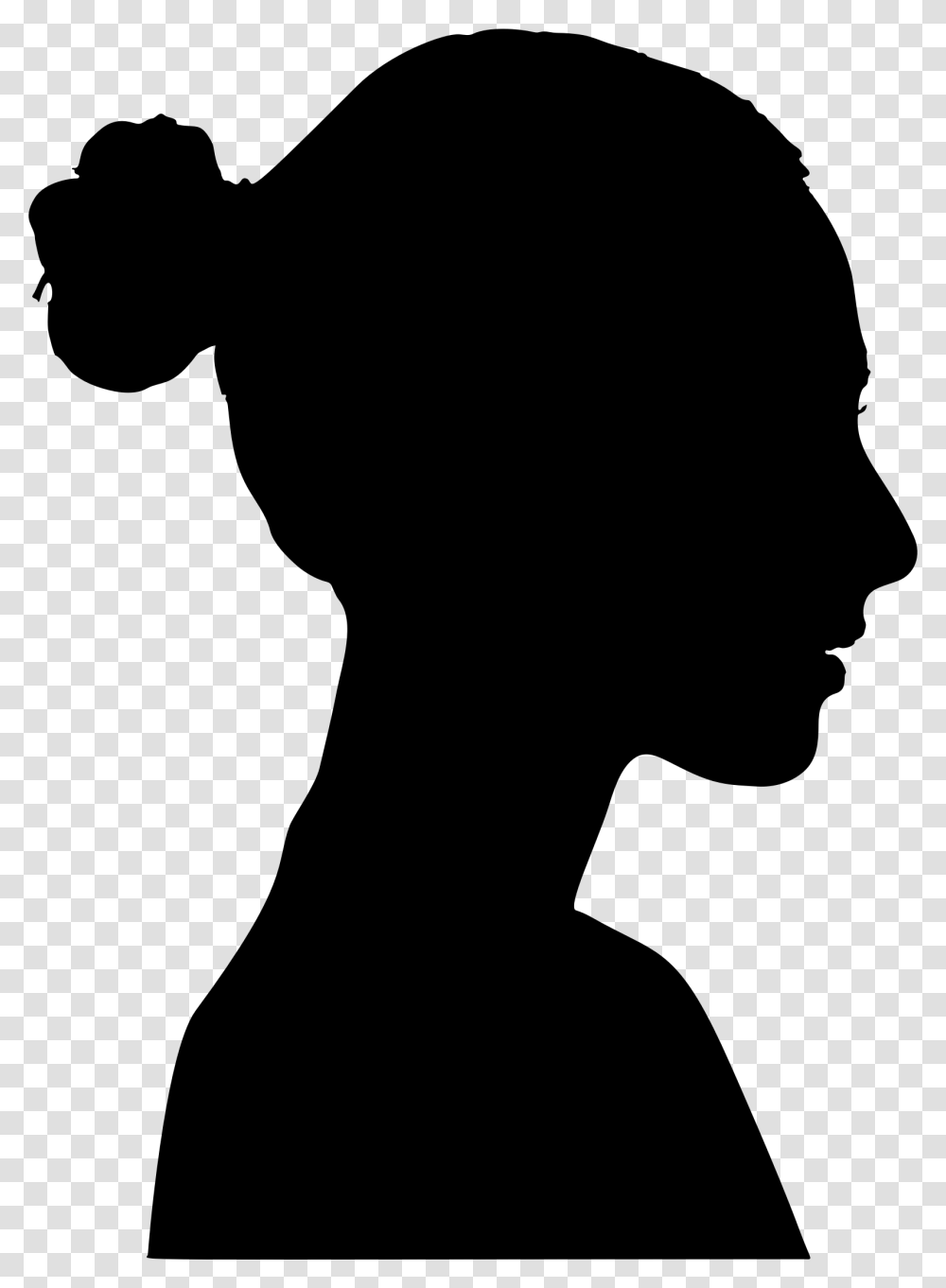 Silhouette Female Woman Female Profile Silhouette, Gray, World Of Warcraft Transparent Png