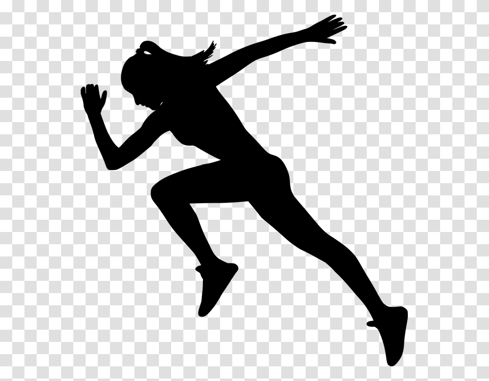 Silhouette Fit Run Gym Runner Workout Woman Woman Running Silhouette, Gray, World Of Warcraft Transparent Png