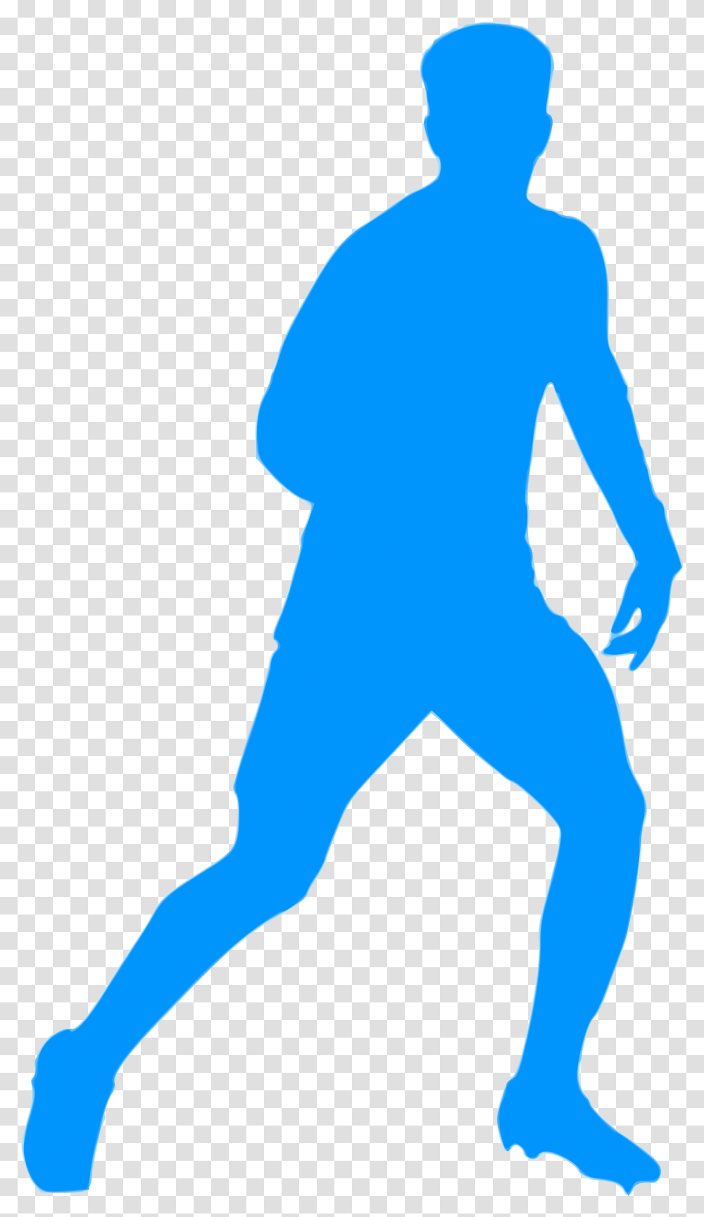 Silhouette Football 15 Clipart Blue Football Player Silhouette, Sleeve, Clothing, Apparel, Person Transparent Png