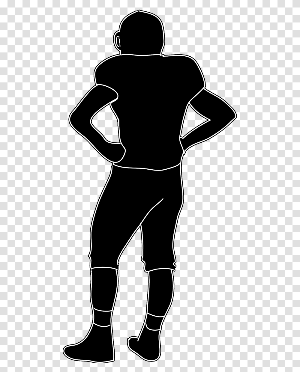 Silhouette Football Player Back Of Football Players, Stencil, Apparel, Shorts Transparent Png