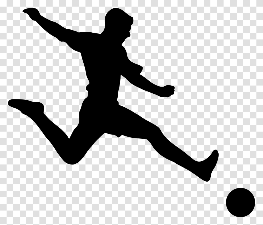 Silhouette Football Player Shooting Action Soccer Football Silhouette, Gray, World Of Warcraft Transparent Png
