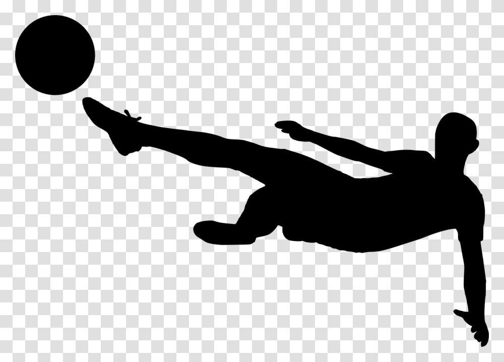 Silhouette Football Soccer Ball Boy Competition Background Sepak Bola Hitam Putih, Gray, World Of Warcraft Transparent Png
