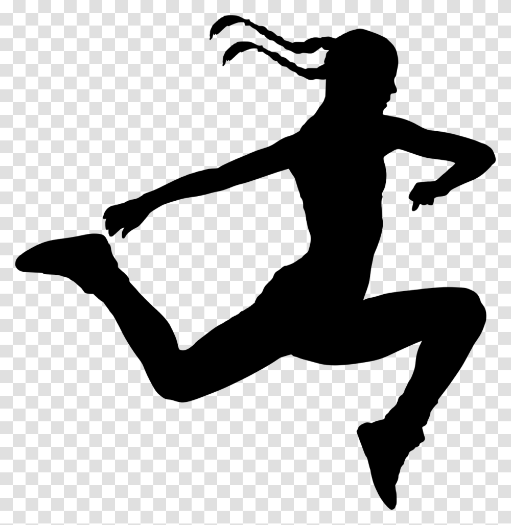 Silhouette Girl Jumping, Gray, World Of Warcraft Transparent Png