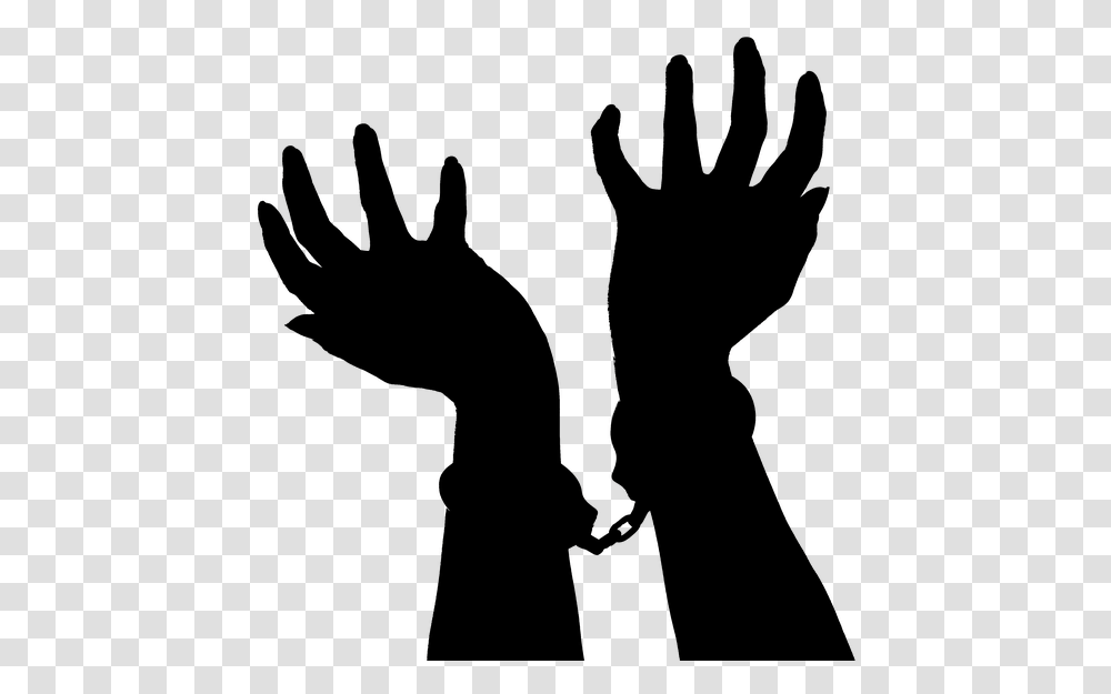 Silhouette Hands Handcuffs Black Human Shadow Sombra De Manos, Light, Worship, Prayer Transparent Png