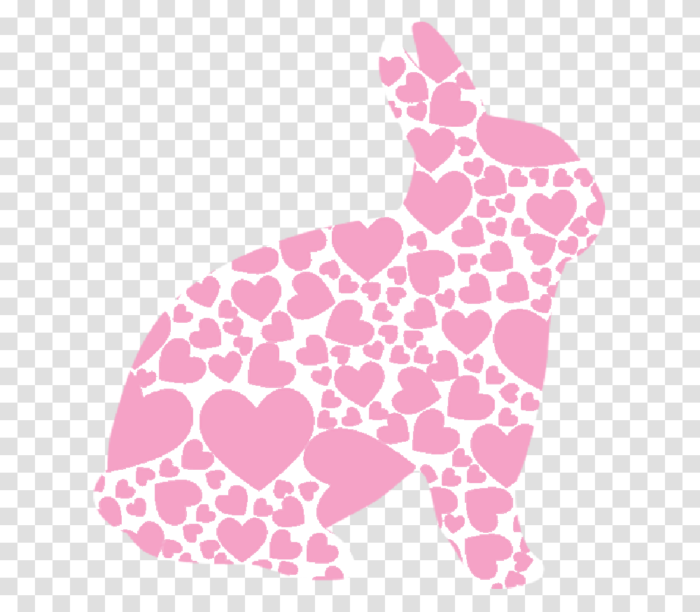 Silhouette Heart Pink Spring Bunny Holiday Easter Pink Bunny Silhouette, Animal, Mammal, Gecko, Lizard Transparent Png