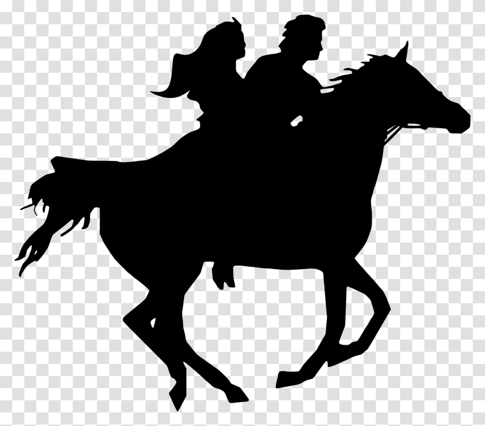Silhouette Horse Riders Horses Free Photo Couple On Horseback Silhouette, Gray, World Of Warcraft Transparent Png