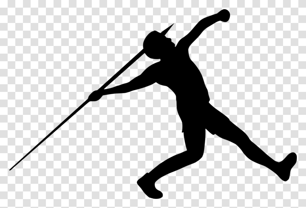 Silhouette Javelin Throw Sport Athlete Spear Javelin Throw Silhouette, Gray, World Of Warcraft Transparent Png
