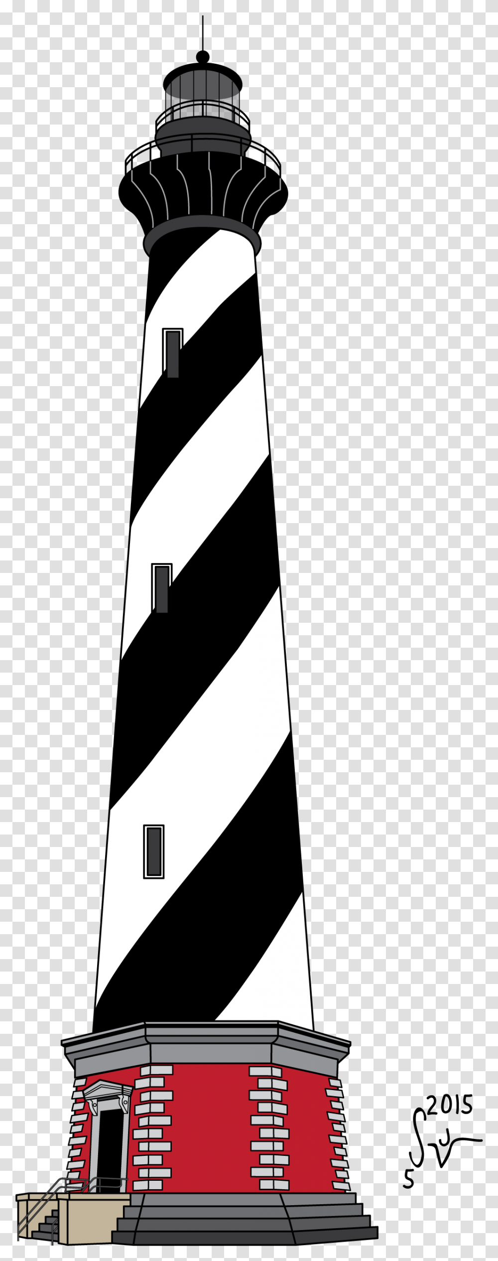 Silhouette Landscape Drawing Clip Art Lighthouse Cape Hatteras Lighthouse Outline, Person, Text, Symbol, Tie Transparent Png