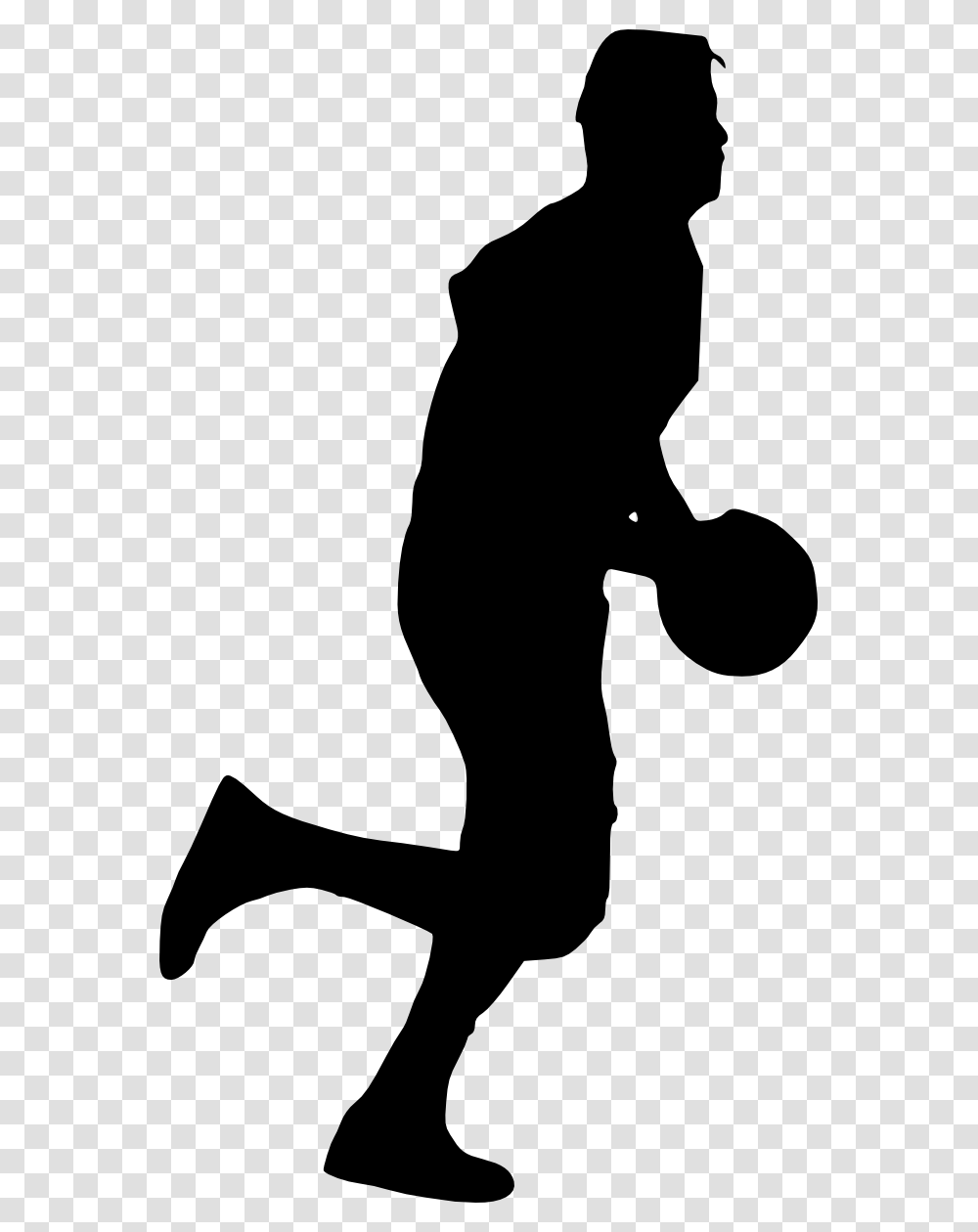 Silhouette Man Basketball, Person, Human, Stencil, Kneeling Transparent Png