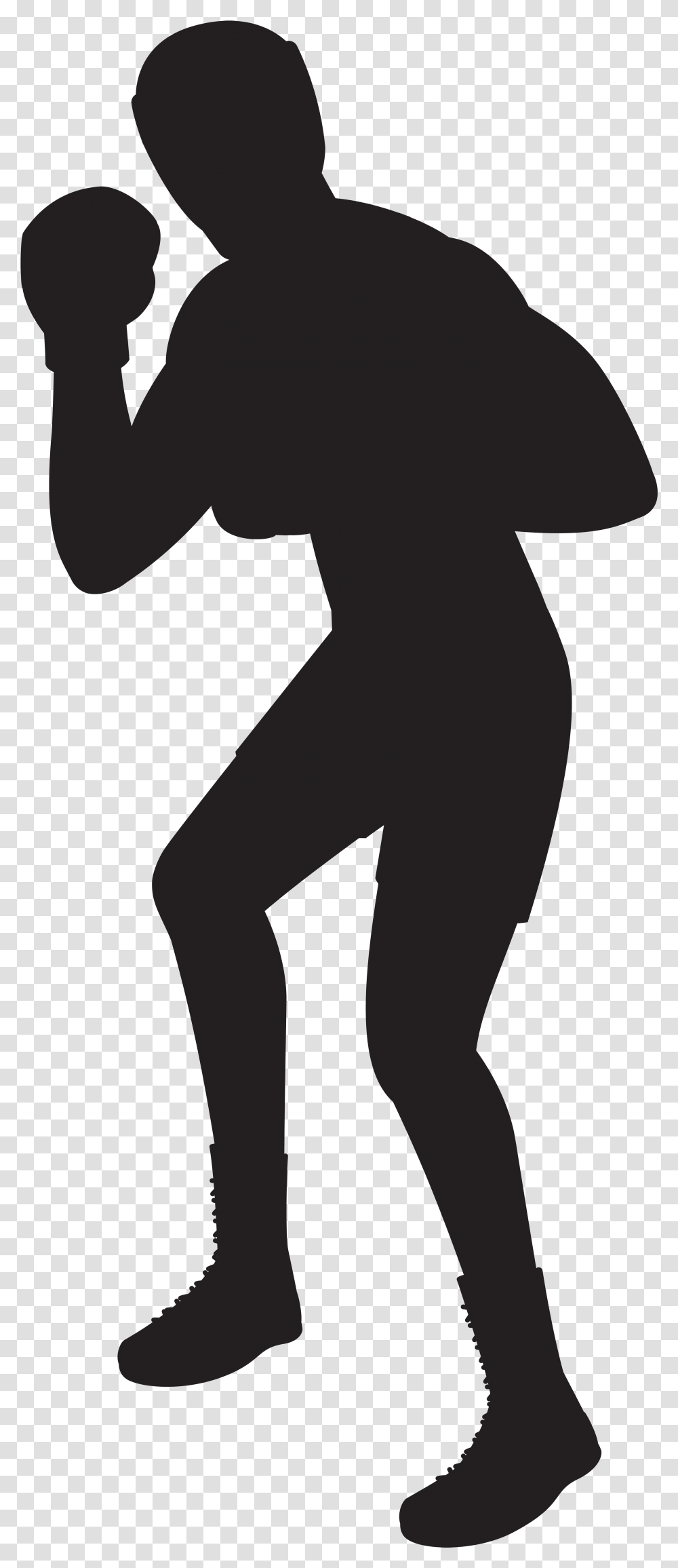 Silhouette Man Clip Art Boxer Silhouette, Person, Kneeling, Stencil, Hand Transparent Png