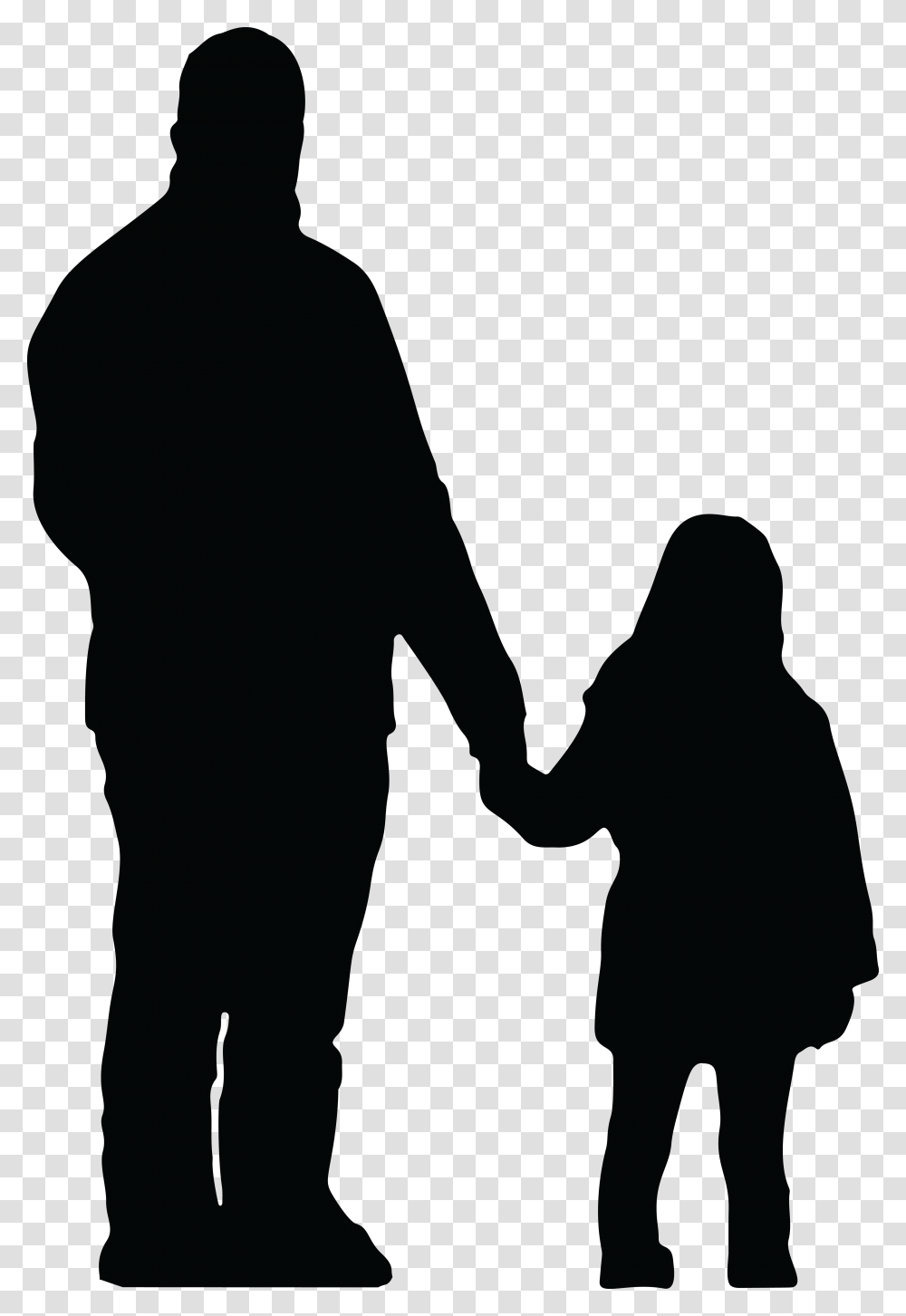 Silhouette Man Father And Daughter Emotional, Hand, Holding Hands, Person, Human Transparent Png