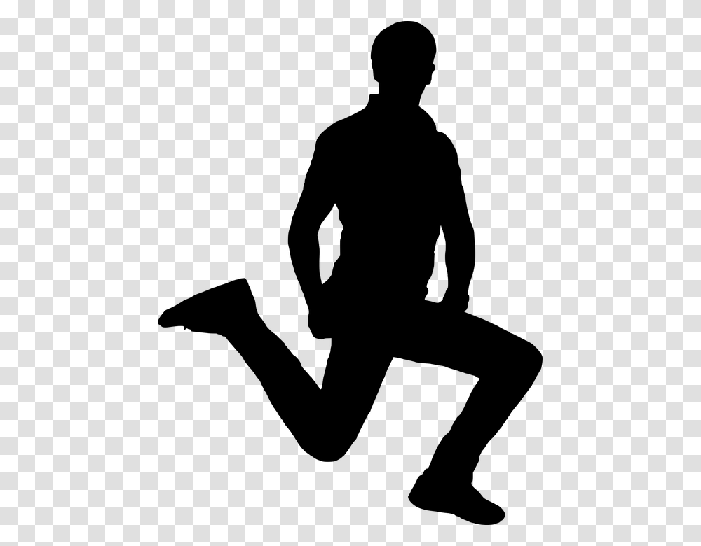 Silhouette Man Jumping Hurry Up Young Guy Speed Portable Network Graphics, Gray, World Of Warcraft Transparent Png