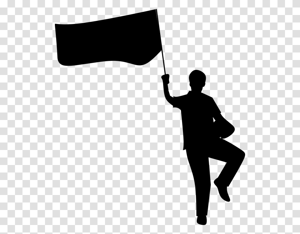 Silhouette Man People Shadow Art Swing Position Shadow Man With Flag, Gray, World Of Warcraft Transparent Png