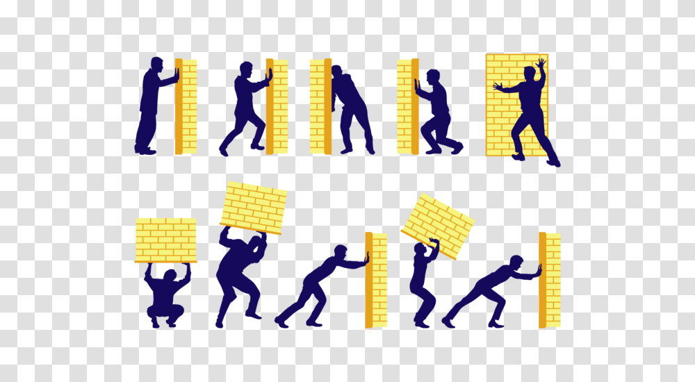 Silhouette Man Pushing A Wall, Alphabet, Person, Number Transparent Png