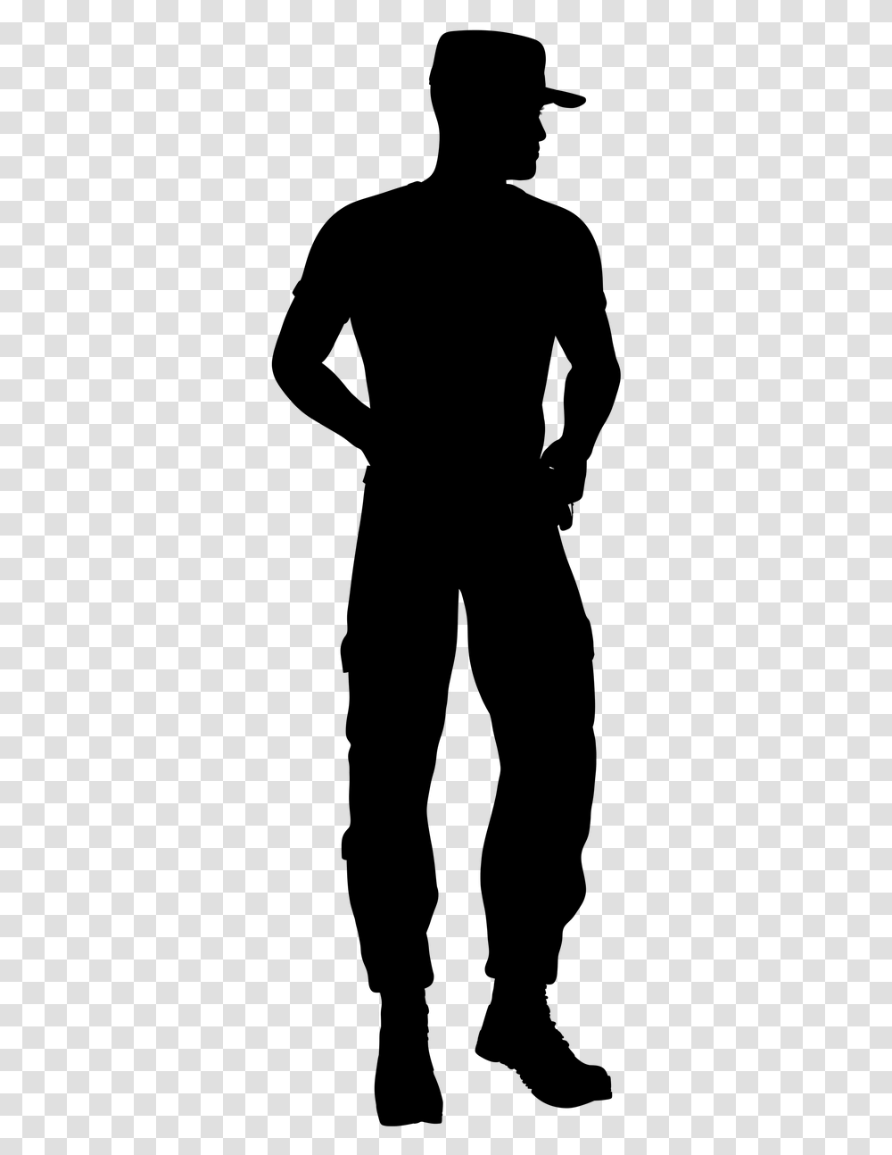 Silhouette Man Soldier Free Picture Agent De Securit Silhouette, Gray, World Of Warcraft Transparent Png