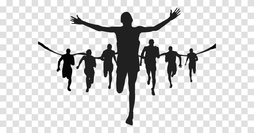 Silhouette Marathon Runner, Person, People, Back, Duel Transparent Png