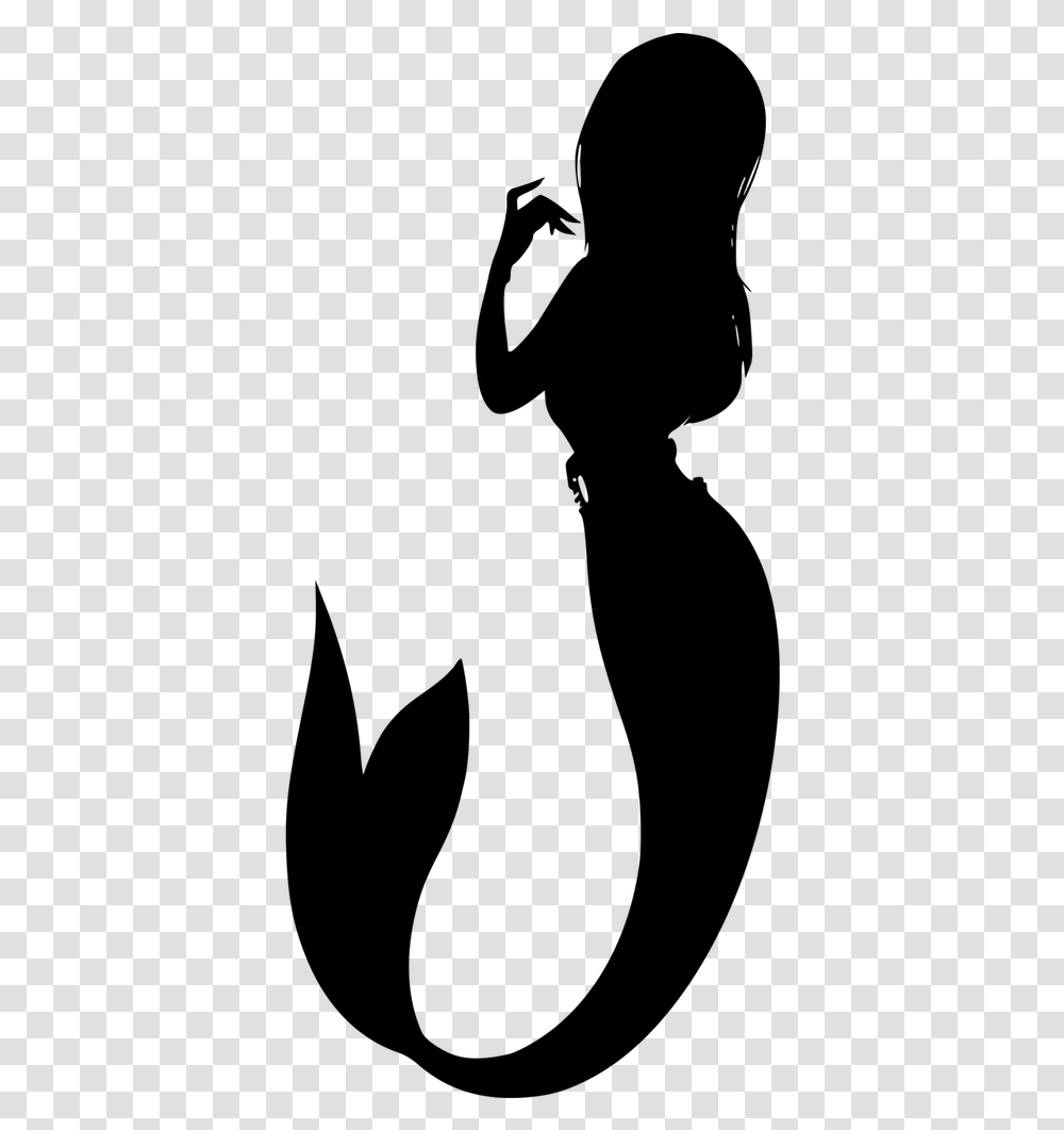 Silhouette Mermaid Mermaid Tail Sirena Vector, Gray, World Of Warcraft, Halo Transparent Png