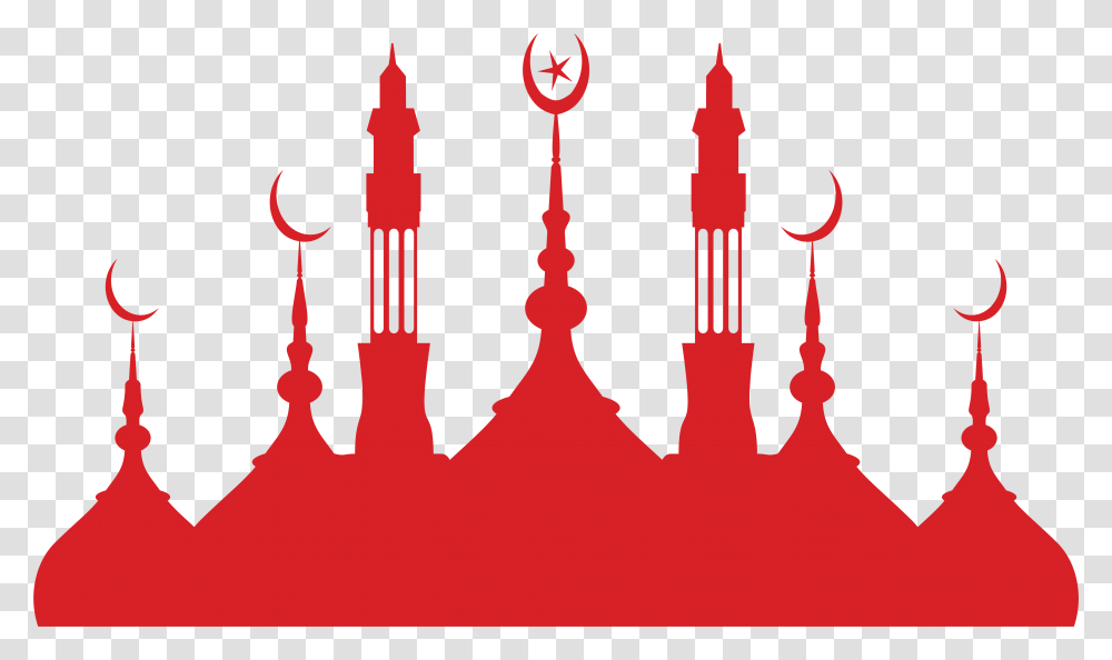 Silhouette Mosque Islamic Architecture Church Red Clipart Eid Ul Fitr Card Designs, Lamp, Chandelier Transparent Png
