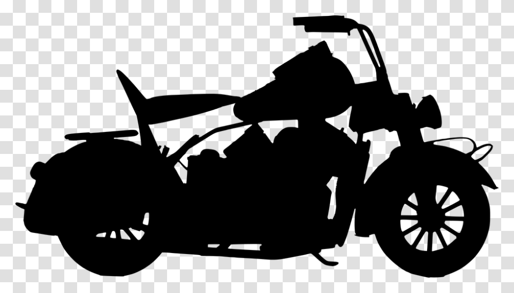 Silhouette Motorcycle Transportation Motorbike Silhueta Harley, Gray, World Of Warcraft Transparent Png