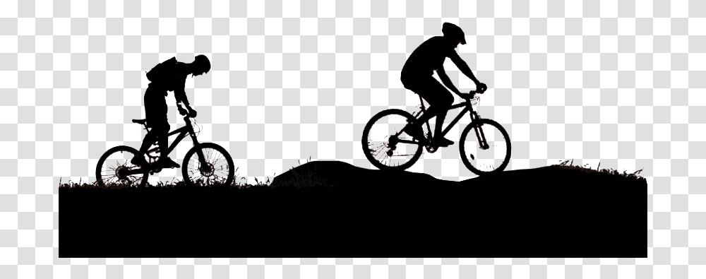 Silhouette Mountain Bike Pic Vector Mountain Biker Silhouette, Person, Human, Bicycle, Vehicle Transparent Png