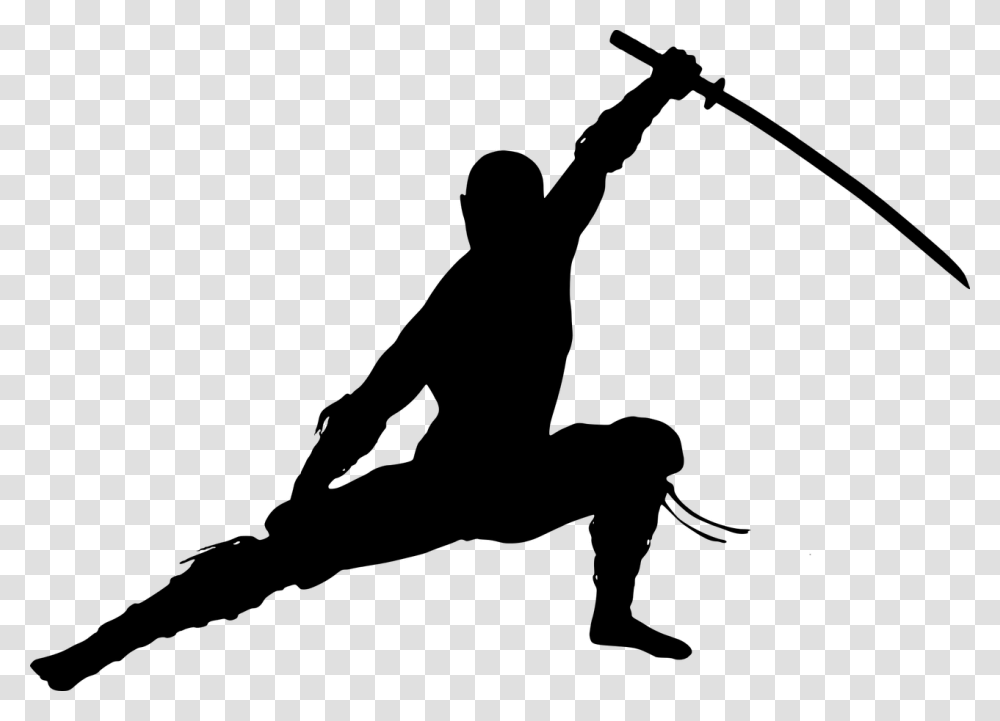 Silhouette Ninja Warrior Ninja Silhouette, Gray, World Of Warcraft Transparent Png