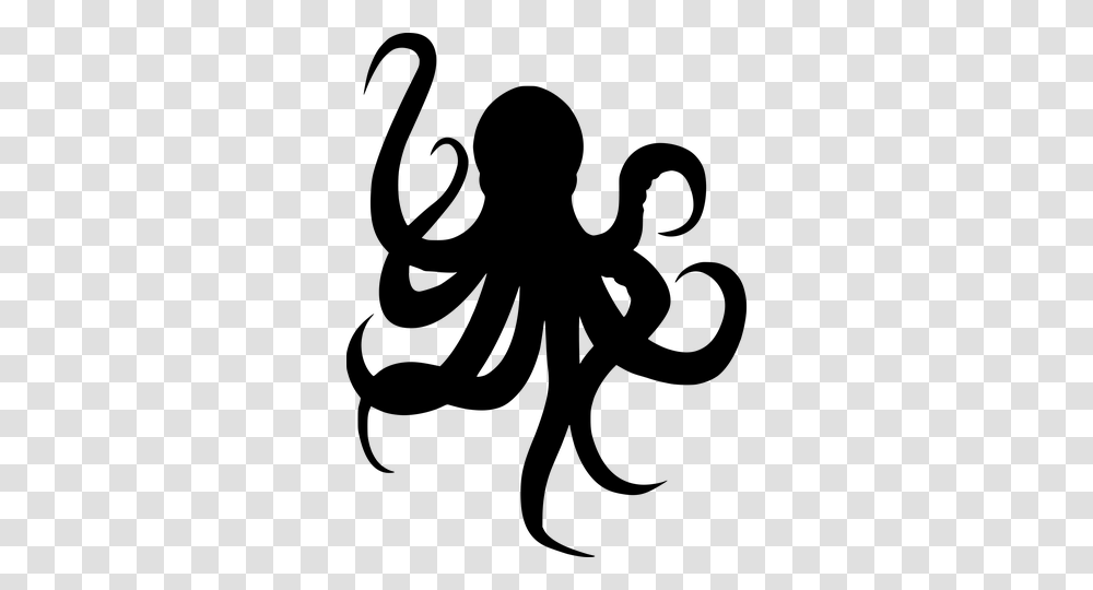 Silhouette Octopus Vector Graphic Cricut, Gray, World Of Warcraft Transparent Png