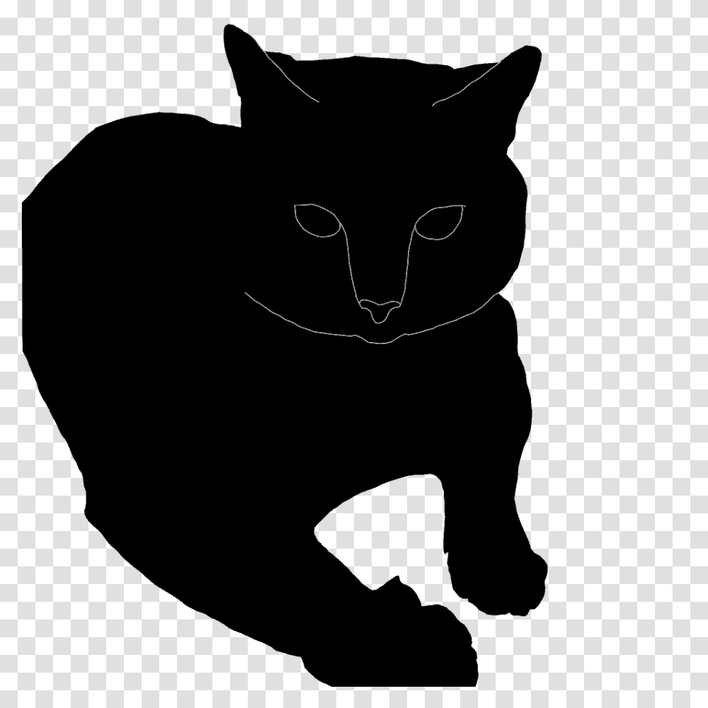 Silhouette Of A Cat, Black Cat, Pet, Mammal, Animal Transparent Png