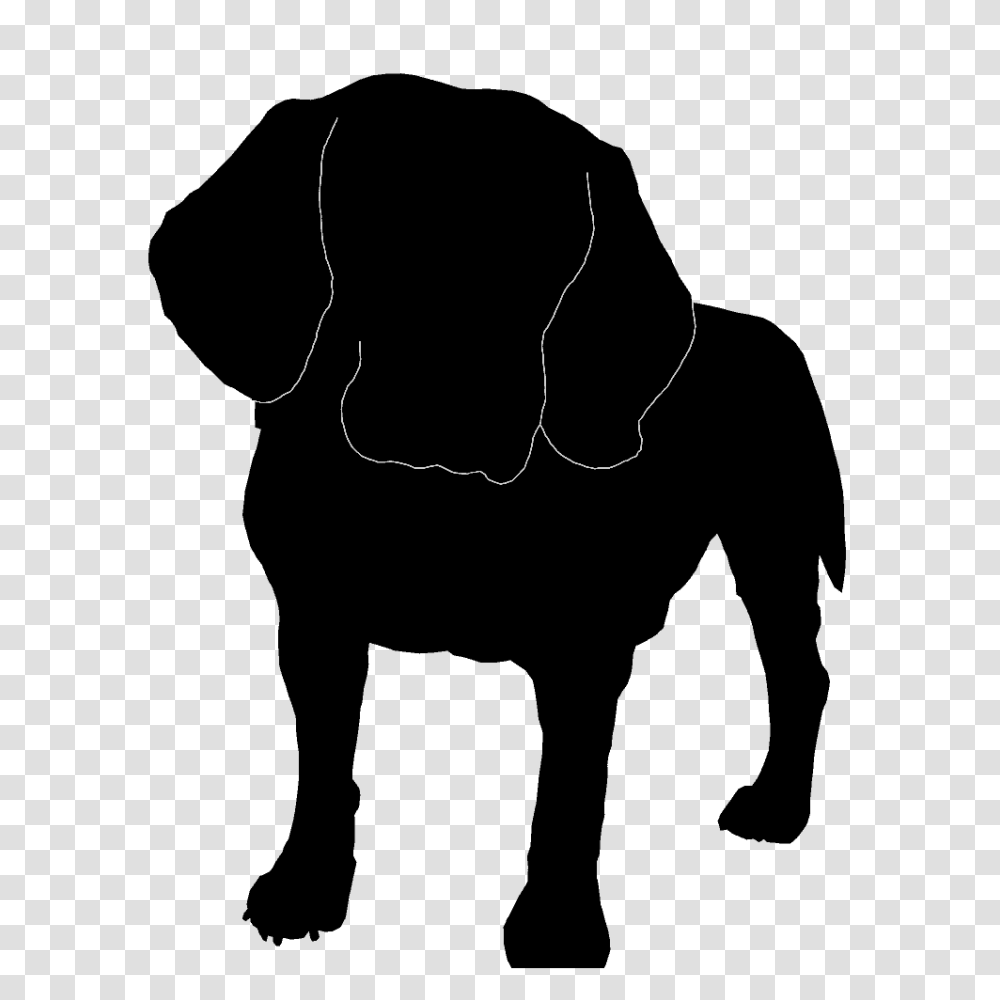 Silhouette Of A Dog, Kneeling, Stencil Transparent Png