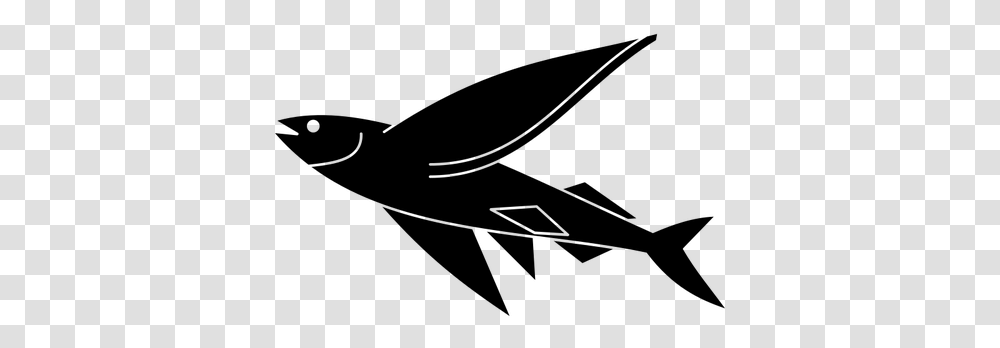 Silhouette Of A Fish Flying Fish Clip Art, Gray, World Of Warcraft Transparent Png