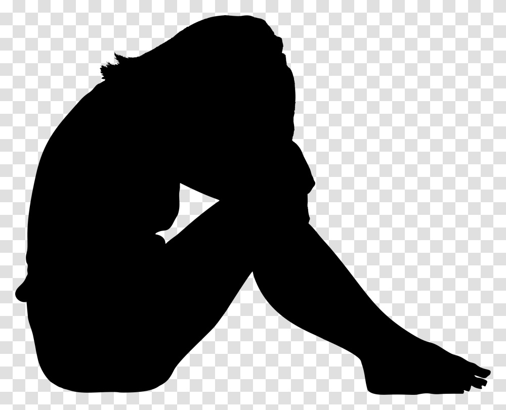 Silhouette Of A Girl Crying, Gray, World Of Warcraft Transparent Png