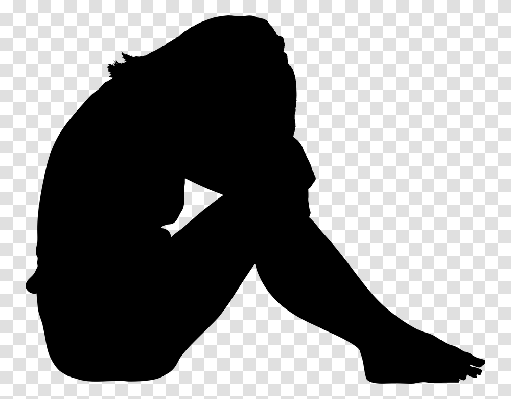 Silhouette Of A Girl Crying, Gray, World Of Warcraft Transparent Png