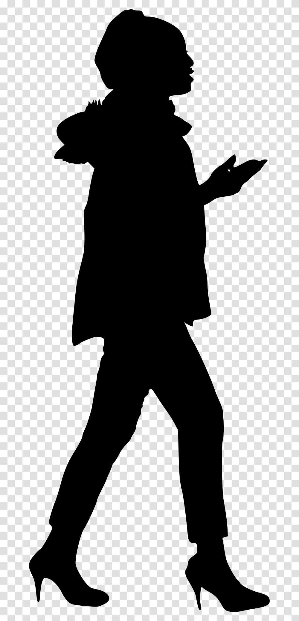 Silhouette Of A Girl Walking, Gray, World Of Warcraft Transparent Png