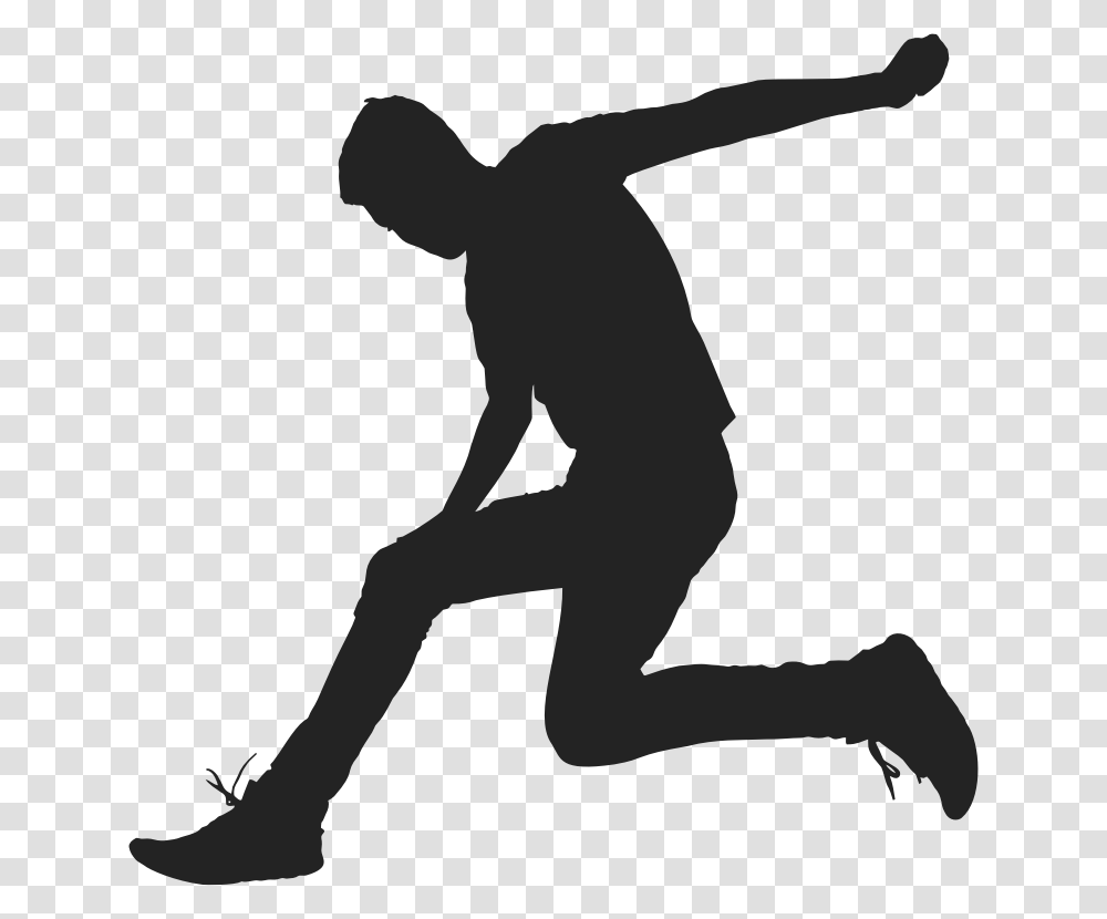Silhouette Of A Man Jumping, Person, Human, Kneeling, Floor Transparent Png