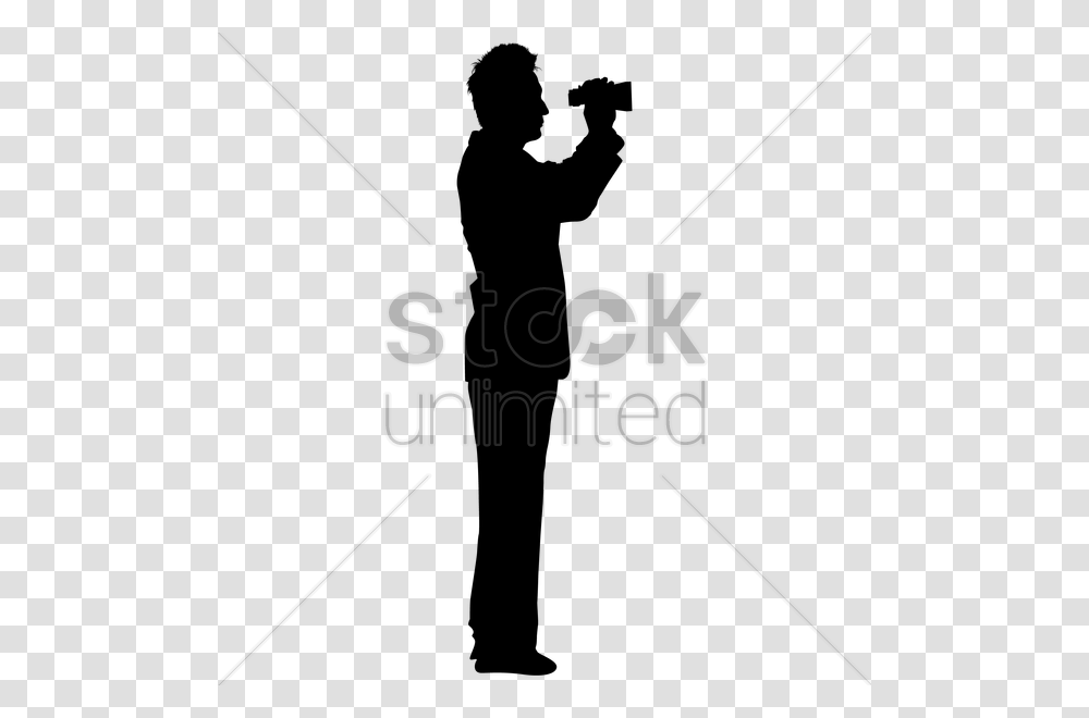 Silhouette Of A Man With Binoculars Vector Image Chrysler Building Vector Line, Triangle, Polo, Sport Transparent Png