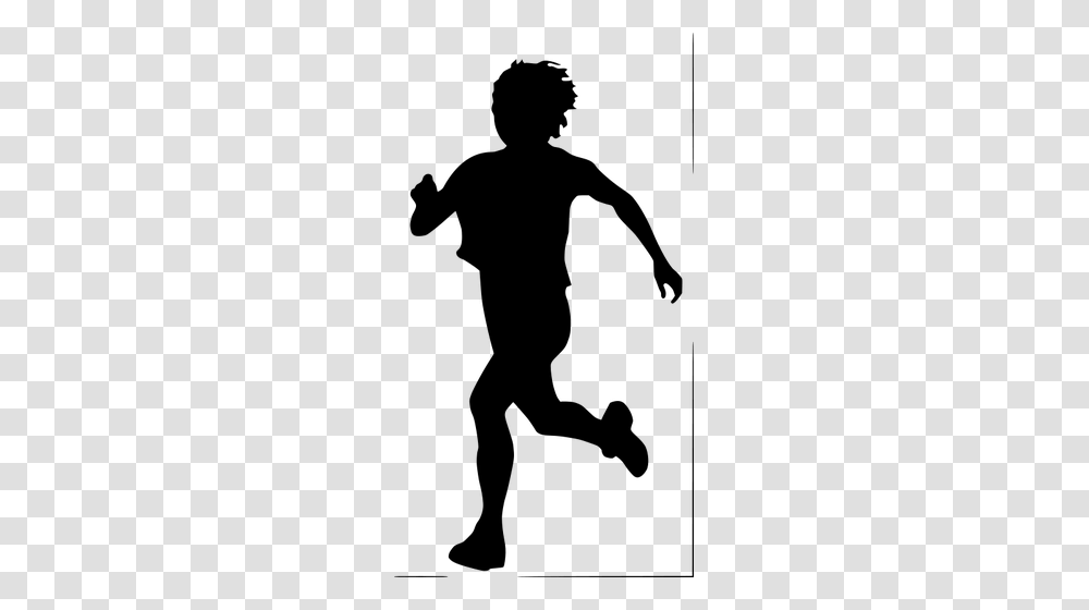 Silhouette Of A Running Man Vector Image, Gray, World Of Warcraft Transparent Png