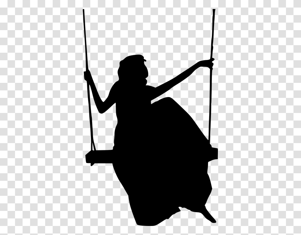 Silhouette Of A Woman On A Swing, Gray, World Of Warcraft Transparent Png
