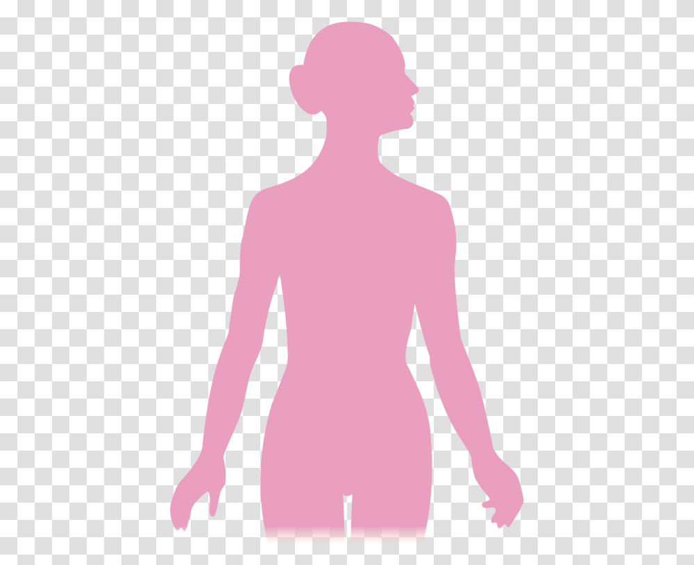 Silhouette Of A Woman Pink Woman Silhouette Clipart, Sleeve, Apparel, Back Transparent Png