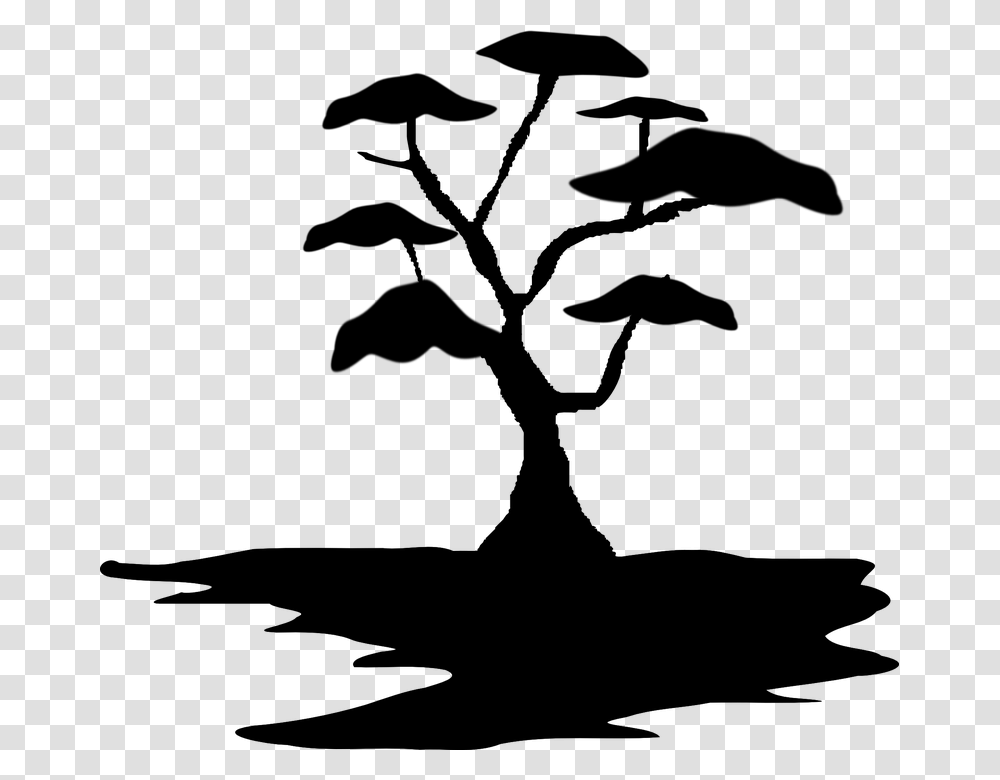 Silhouette Of African Trees, Gray, World Of Warcraft Transparent Png