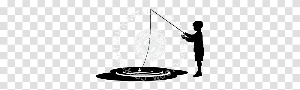 Silhouette Of Boy Fishing In Pond, Person, Human, Outdoors, Water Transparent Png