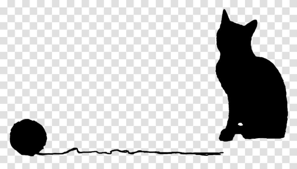 Silhouette Of Cat With Cat Playing With Ball Silhouette, White Board, Screen, Electronics, Face Transparent Png