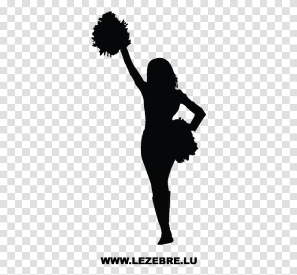 Silhouette Of Cheerleader Dancing, Stencil, Photography, Leisure Activities, Kneeling Transparent Png