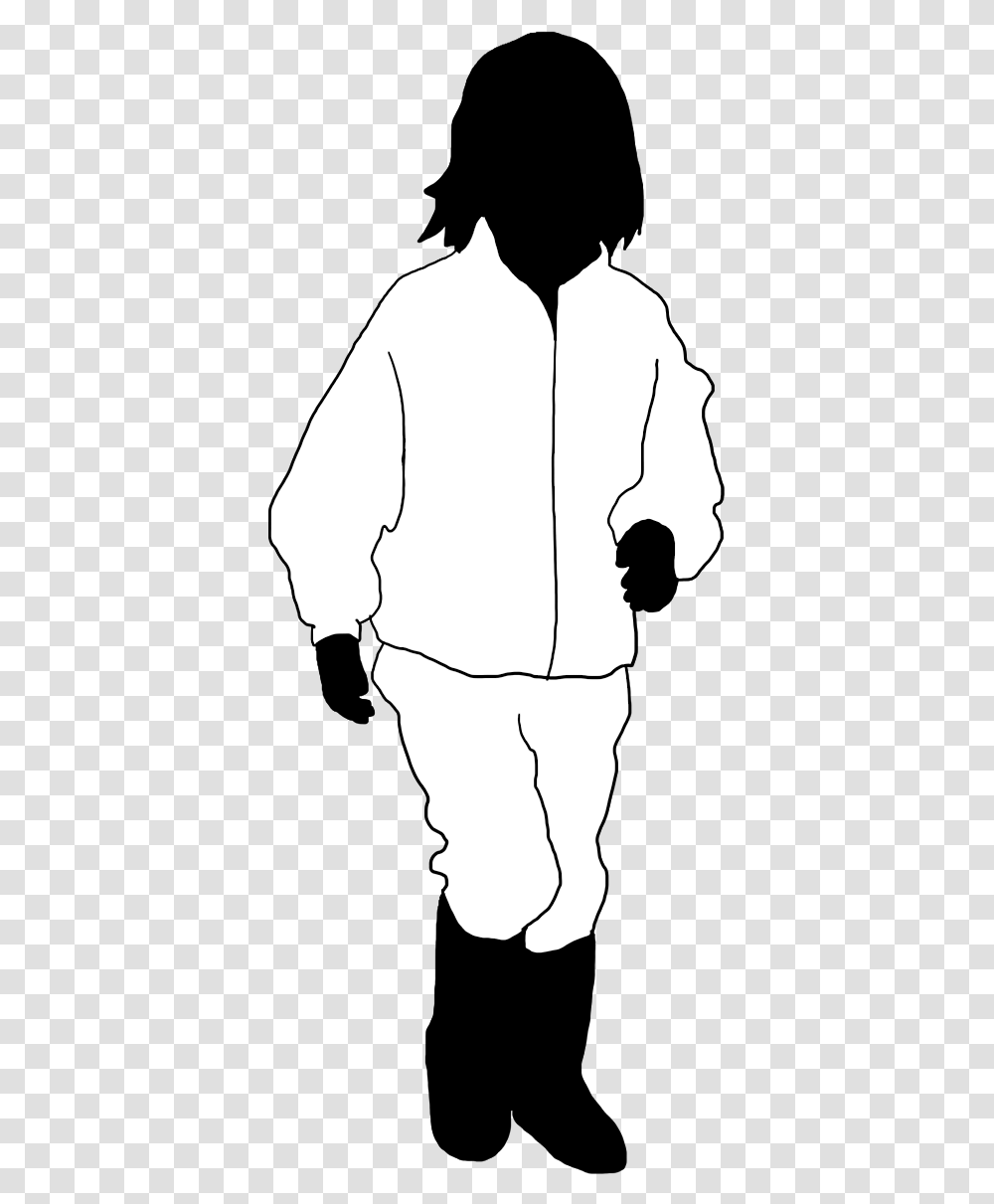 Silhouette Of Children Girl Running Silhouette, Apparel, Person, Human Transparent Png