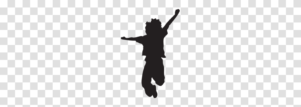 Silhouette Of Children Playing Free Jumping Child Silhouette, Person, Human, Stencil Transparent Png