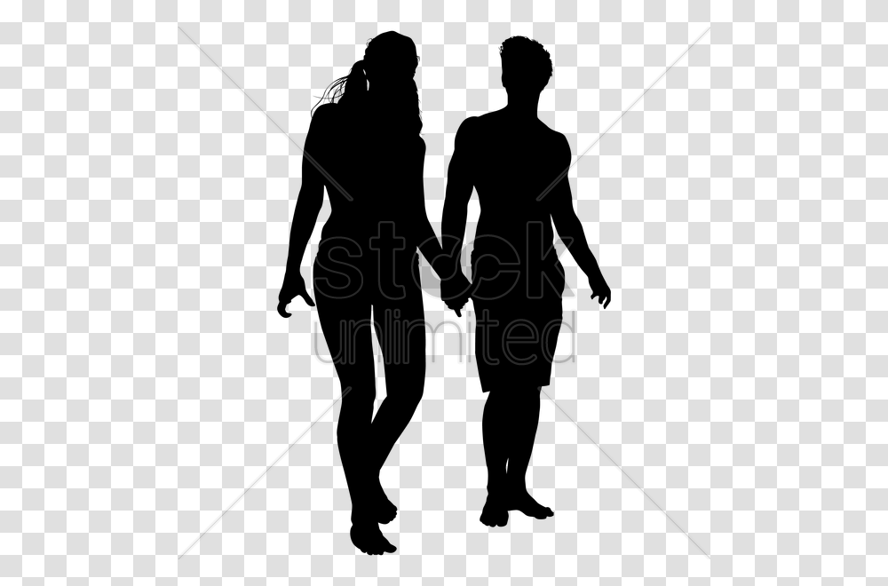 Silhouette Of Couple Walking Together Vector Image Couple Walking Vector, Antenna, Electrical Device, Sport, Microphone Transparent Png