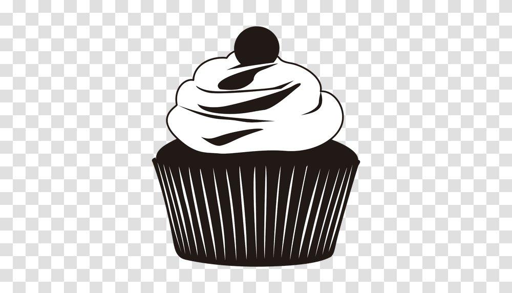 Silhouette Of Cupcake Illustration, Cream, Dessert, Food, Creme Transparent Png