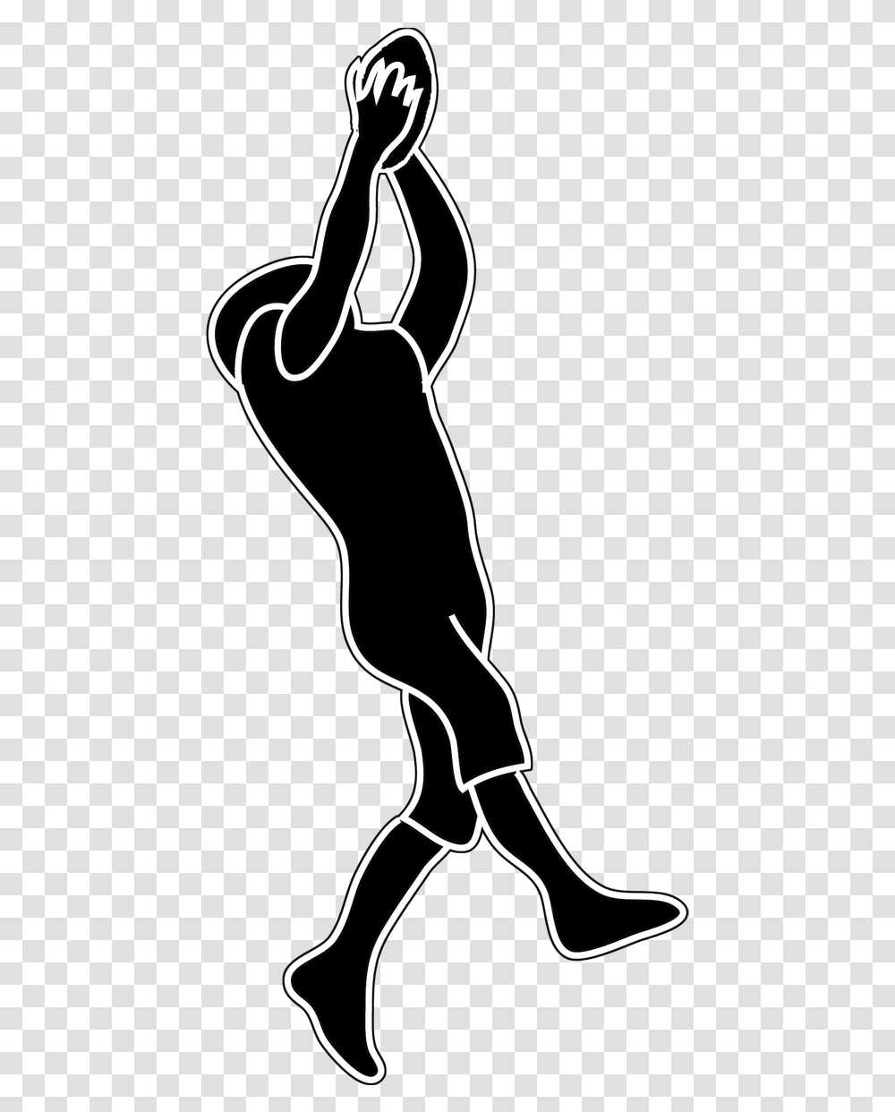 Silhouette Of Football Catching Football Clipart, Hand, Fist, Stencil Transparent Png