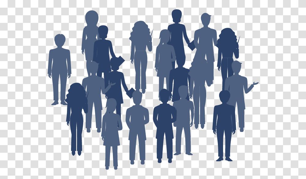 Silhouette Of Group Of People Graphic Silhouette, Person, Crowd, Audience, Network Transparent Png